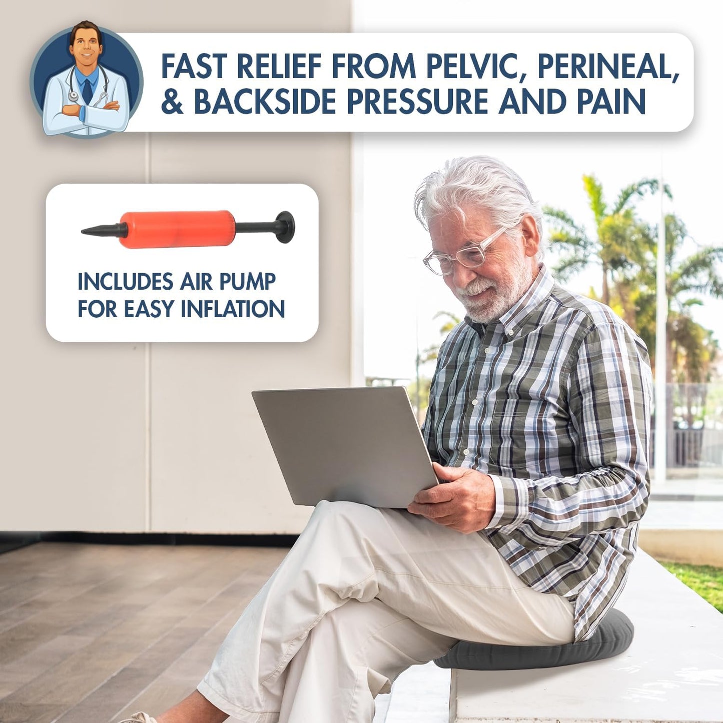 dr-fredericks-original-inflatable-donut-pillow-for-tailbone-pain-relief---seat-cushion-for-hemorrhoids-bed-sores-prostatitis---portable-travel-cushion-for-home-office-car-2