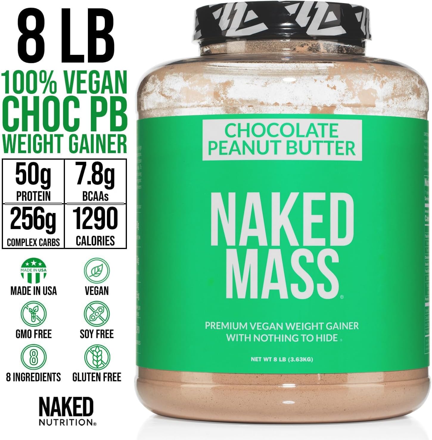 all-natural-chocolate-peanut-butter-vegan-mass-protein-powder---8lb-bulk-gmo-free-gluten-free-soy-free---1290-calories---naked-nutrition-3