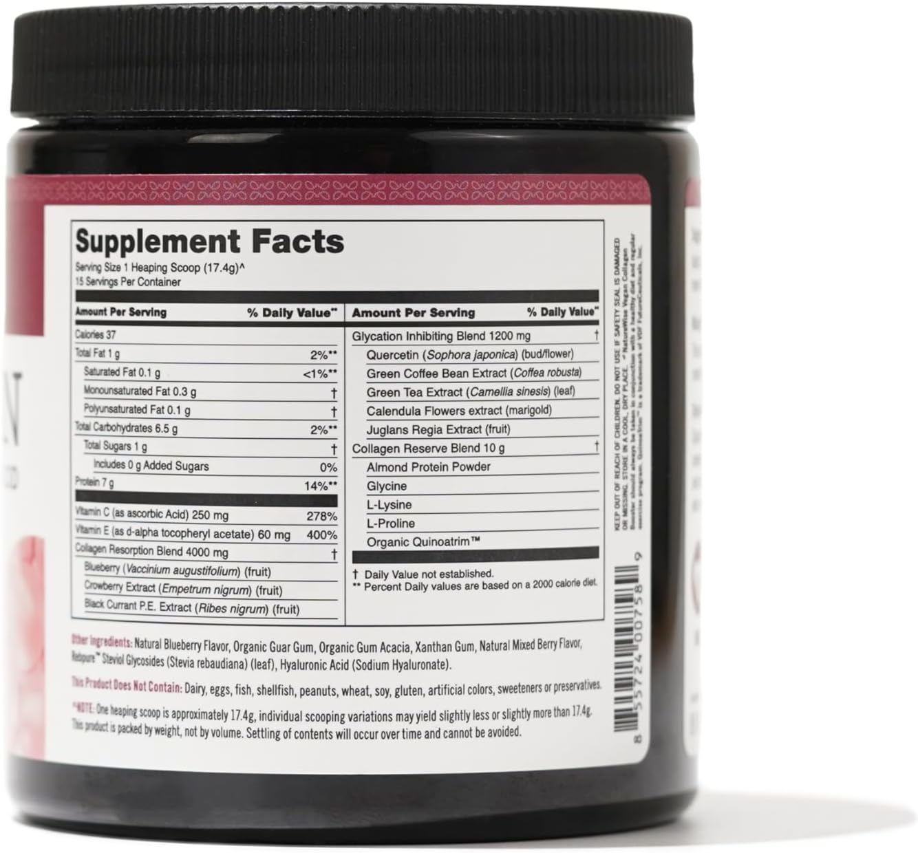 vegan-collagen-booster-powder-for-hair-skin-nails---mixed-berry-flavor-with-hyaluronic-acid-vitamin-c-e-protein---dairy-free-non-gmo---15-servings-8