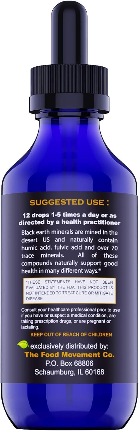 Black Earth Zeolite with Humic Fulvic Acids Trace Minerals Liquid Drops Supplement for Detox, Gut Health, Immune Support - 2oz for Adults and Kids - Espot.com.au
