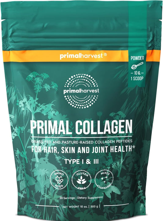 primal-harvest-collagen-peptides-powder---type-i-iii-10-oz---hair-skin-nails---unisex---single-pack-1