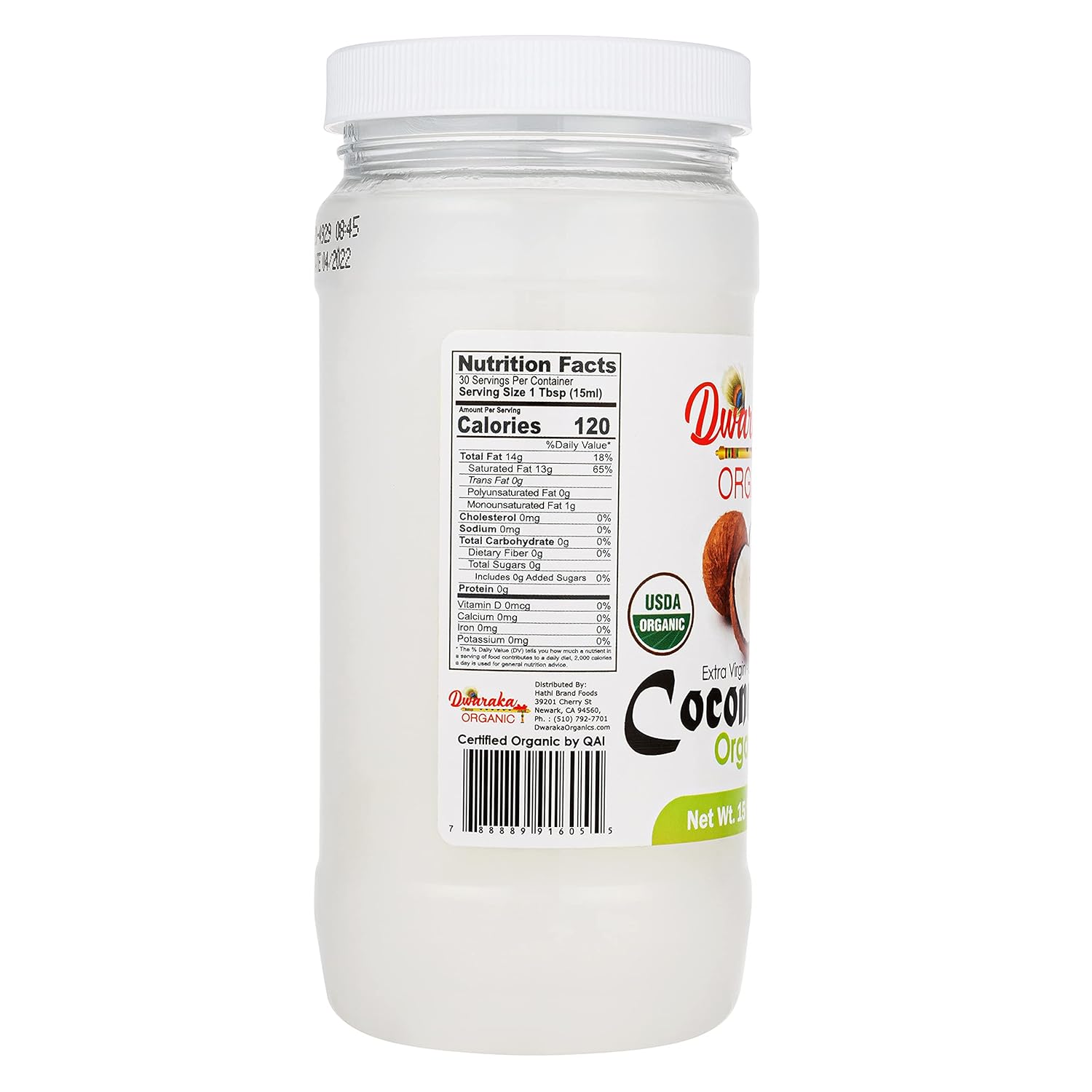 organic-extra-virgin-coconut-oil---15-fl-oz-non-gmo-pure-unrefined-ideal-for-cooking-hair-skin-massage---dwaraka-organic-aceite-de-coco-2