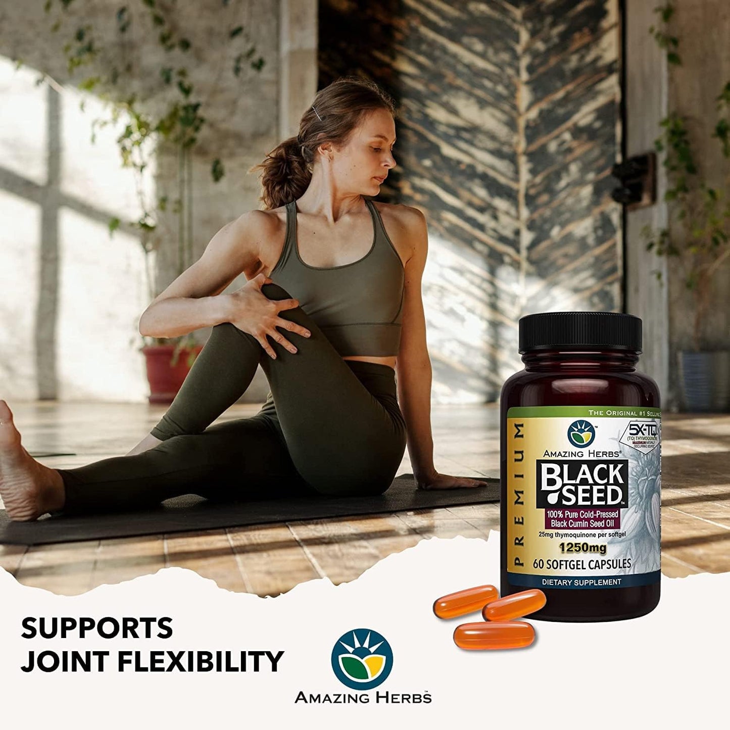 Premium Black Seed Oil Capsules - 60 Count, 1250mg - Cold Pressed Nigella Sativa for Digestive Health, Immune Support & Brain Function - Pack of 2 - Espot.com.au