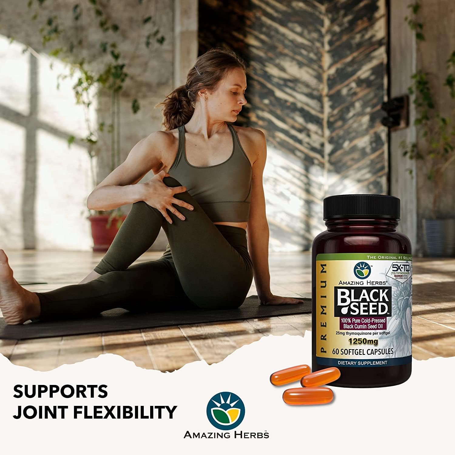 Premium Black Seed Oil Capsules - 60 Count, 1250mg - Cold Pressed Nigella Sativa for Digestive Health, Immune Support & Brain Function - Pack of 2 - Espot.com.au