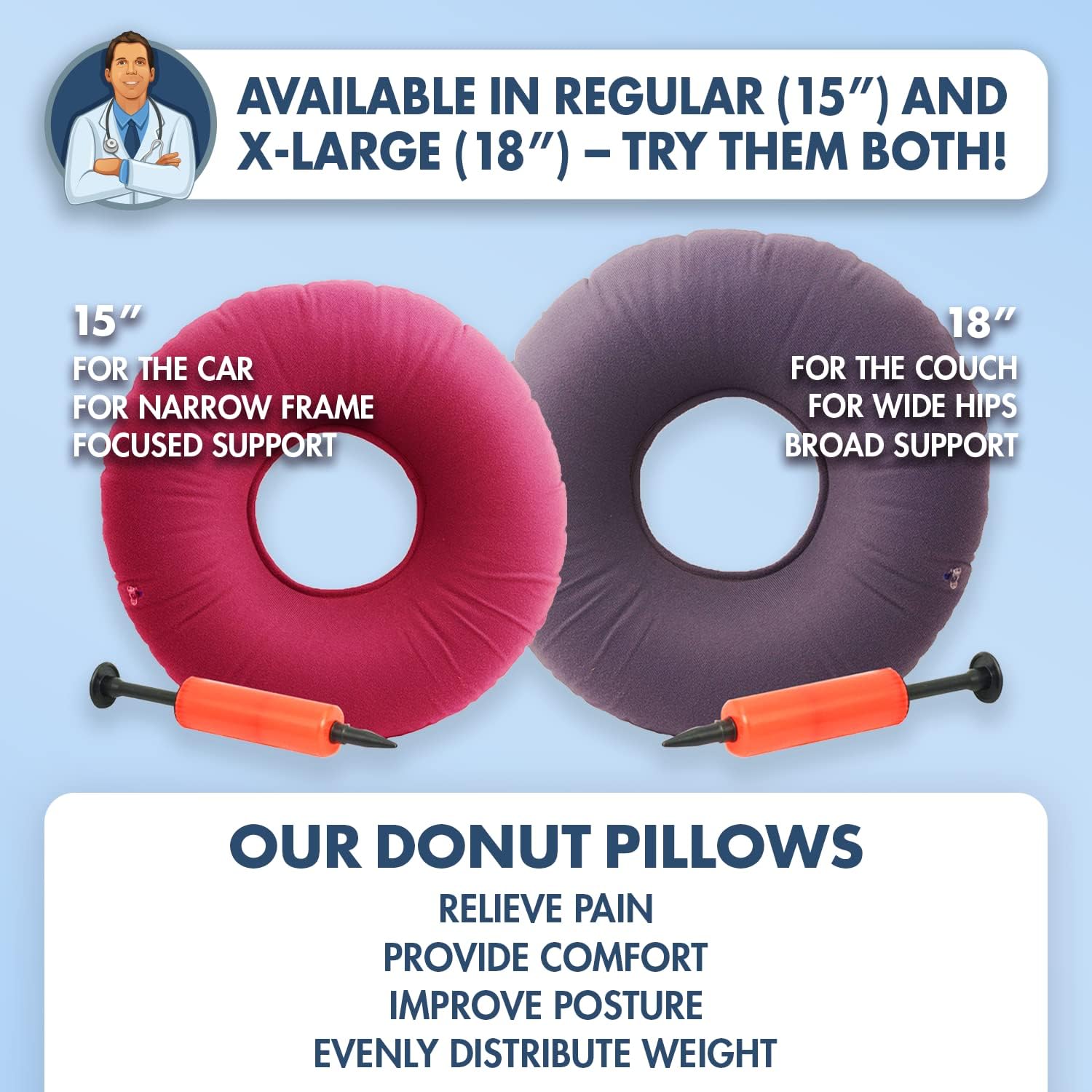 dr-fredericks-original-inflatable-donut-pillow-for-tailbone-pain-relief---seat-cushion-for-hemorrhoids-bed-sores-prostatitis---portable-travel-cushion-for-home-office-car-6