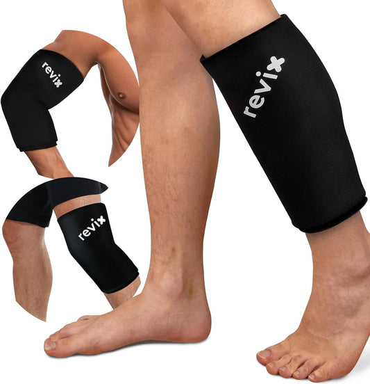 XL Shin Ice Pack Sleeve - Reusable Cold Compression for Knee, Arm, Elbow, Lower Leg - Soft Gel for Post-Workout Recovery - 360° Coverage - Espot.com.au
