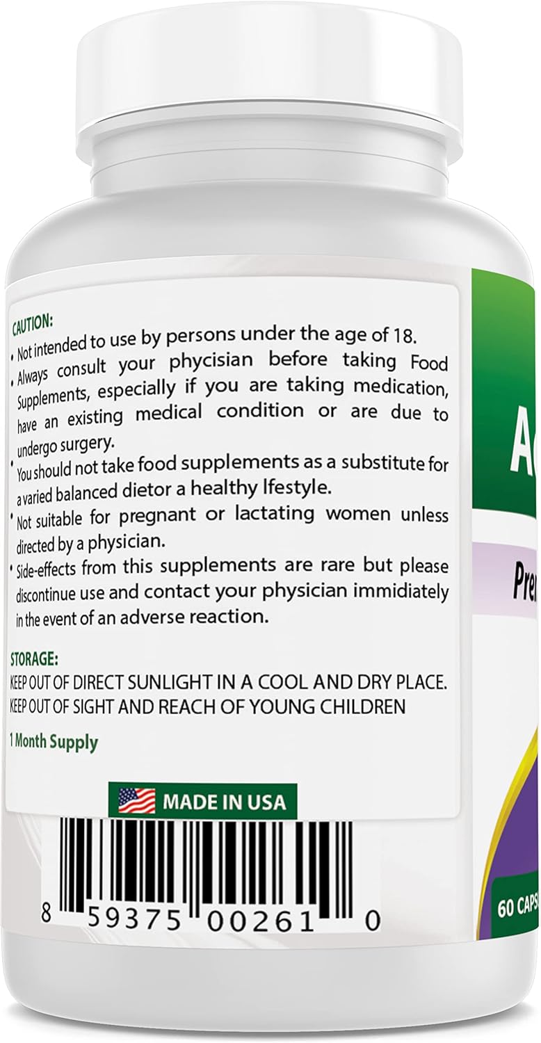 Organic Acai Berry Capsules - 600 mg (60 Count) - Premium Quality Dietary Supplement for Immune Support and Antioxidant Boost - Espot.com.au