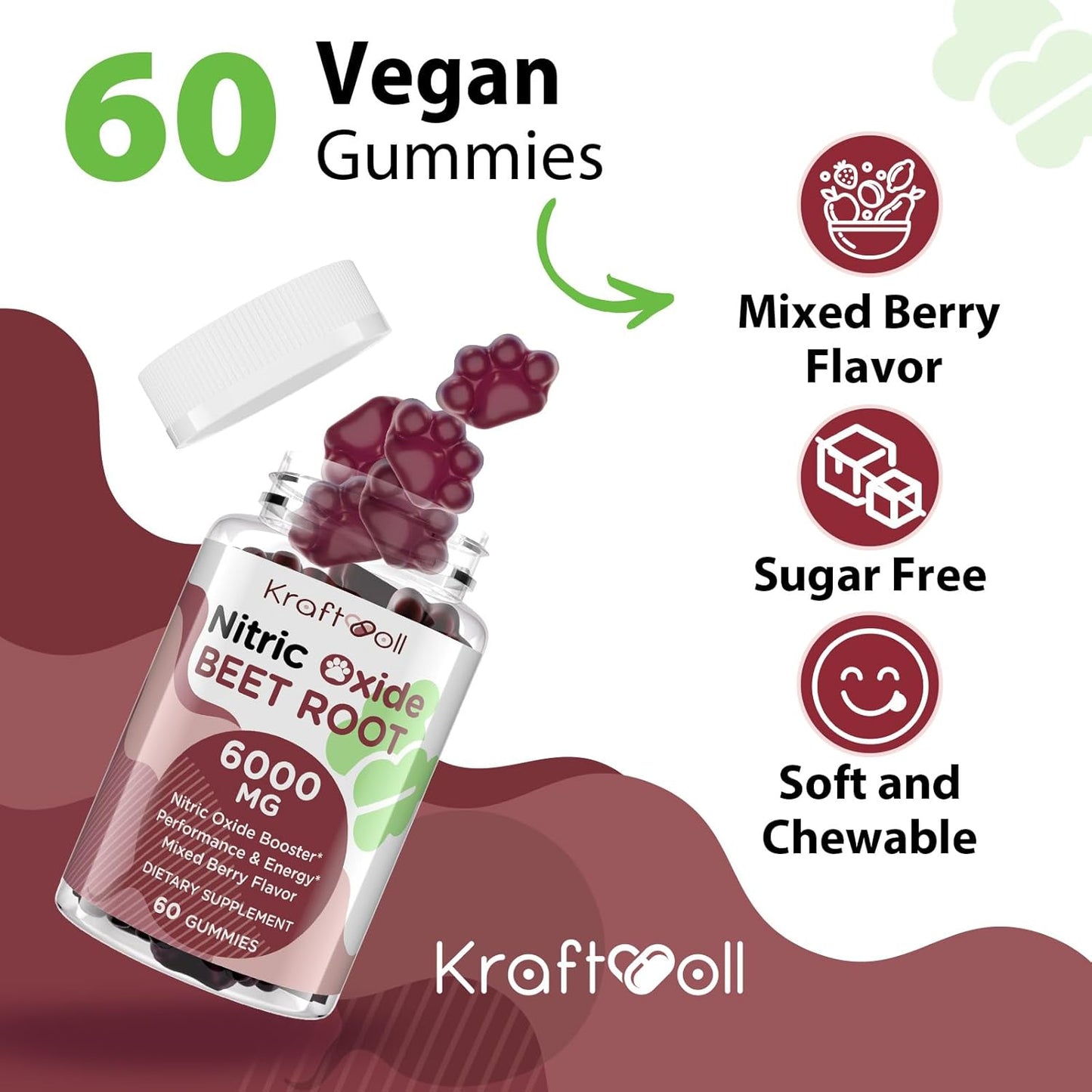 powerful-nitric-oxide-beet-root-gummies-6000mg---sugar-free-supplement-with-beetroot-grapeseed-pomegranate-vitamin-c-b12---mixed-berry-flavor-60-gummies-6