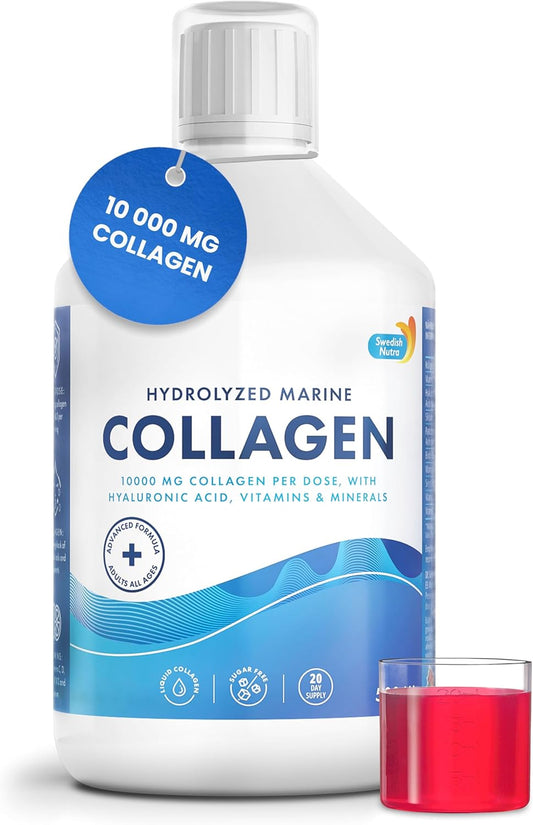 premium-hydrolyzed-marine-collagen-liquid-supplement---10000mg---500ml---20-day-supply---hyaluronic-acid-biotin-vitamin-c---hair-skin-nails-joints---sugar-free---swedish-nutra-1