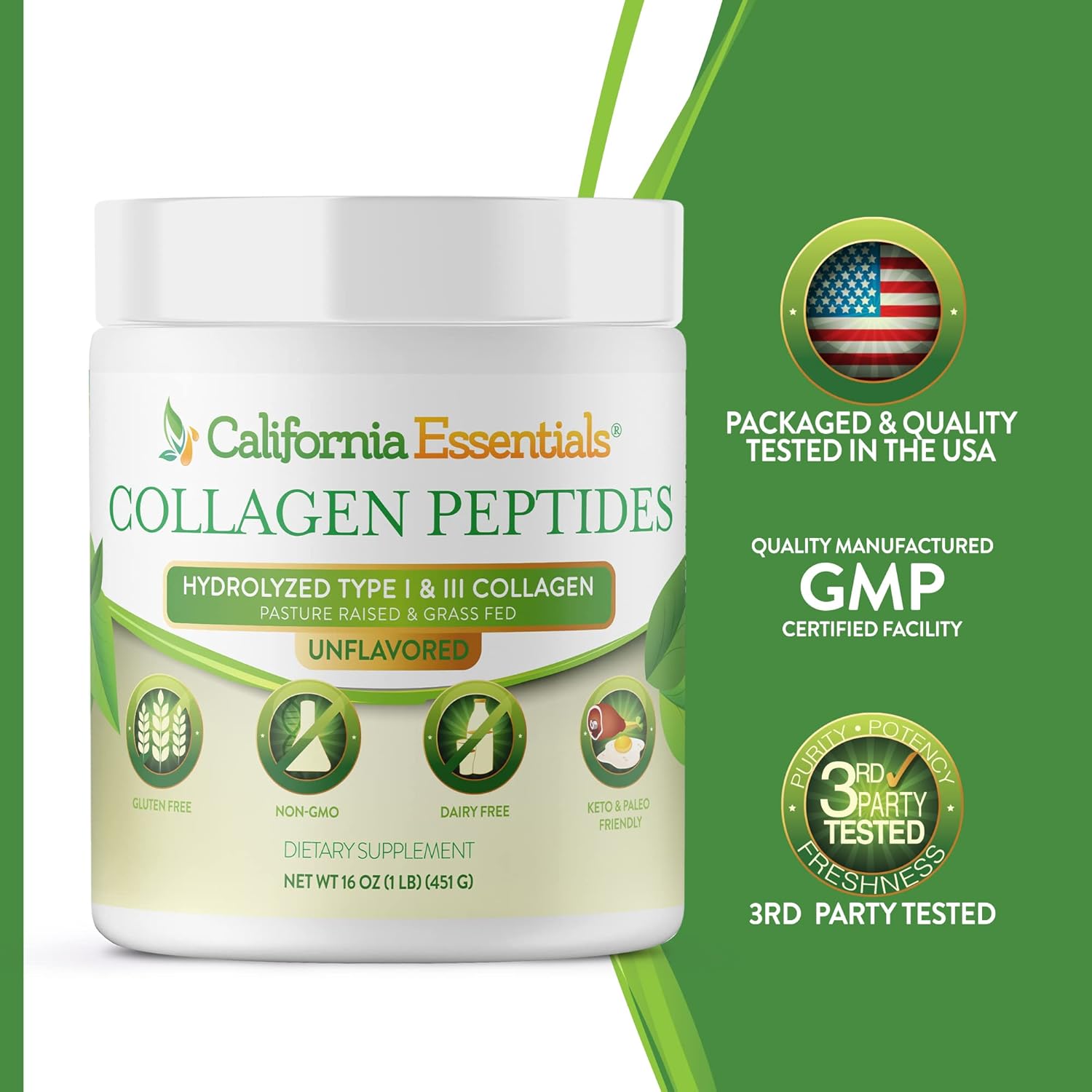 california-essentials-collagen-peptides-16oz---hydrolyzed-type-i-iii-protein-powder-for-skin-hair-nails-joints---unflavored-supplement-gluten-free-non-gmo-6