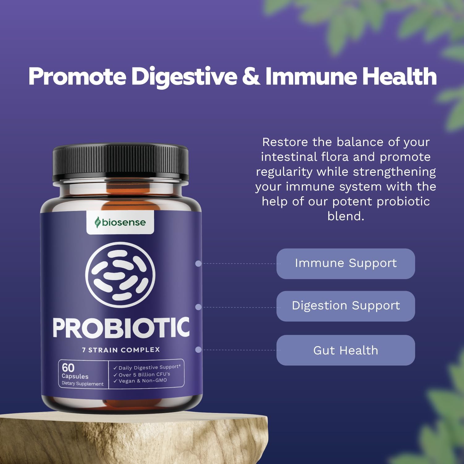 Advanced Acidophilus Probiotic Supplement for Gut Health - Daily Probiotic Immune Support for pH Balance and Digestive Relief - Bio Sense Probiotics with Prebiotics for Upset Stomach - Espot.com.au
