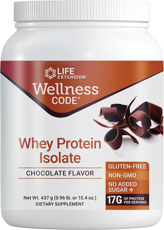 life-extension-wellness-code-chocolate-whey-protein-isolate---boost-muscle-growth-immune-health-with-protein-and-amino-acids-no-sugar-gluten-free-non-gmo---437g-20-servings-1
