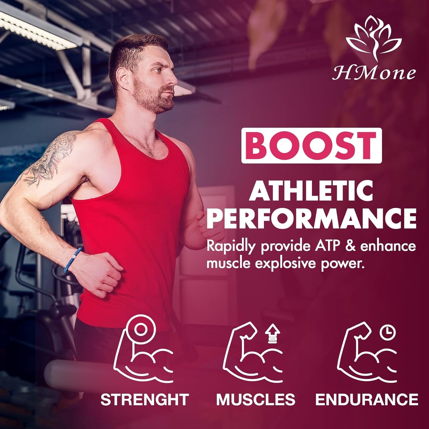 HMone Creatine Monohydrate Gummies - 5g, 160 Count - Chewable Supplements for Muscle Gain, Strength, Energy Boost - Sugar Free, Vegan - Men & Women - Espot.com.au