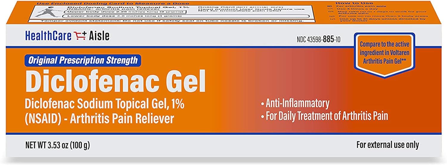 Diclofenac Gel 1% for Arthritis Pain Relief - 100g Tube - Original NSAID Strength - HealthCareAisle - Espot.com.au