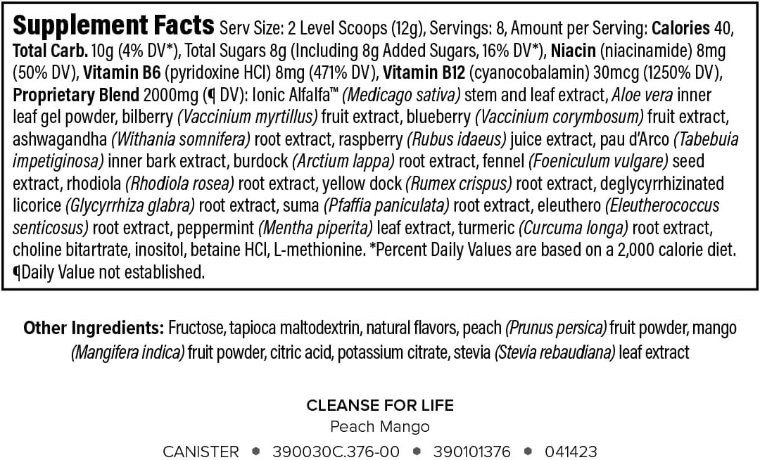 isagenix-cleanse-for-life-powder-supplement---peach-mango-flavor---supports-metabolism-with-vitamin-b12-niacin---no-laxatives-or-diuretics---34-oz-16-servings-2