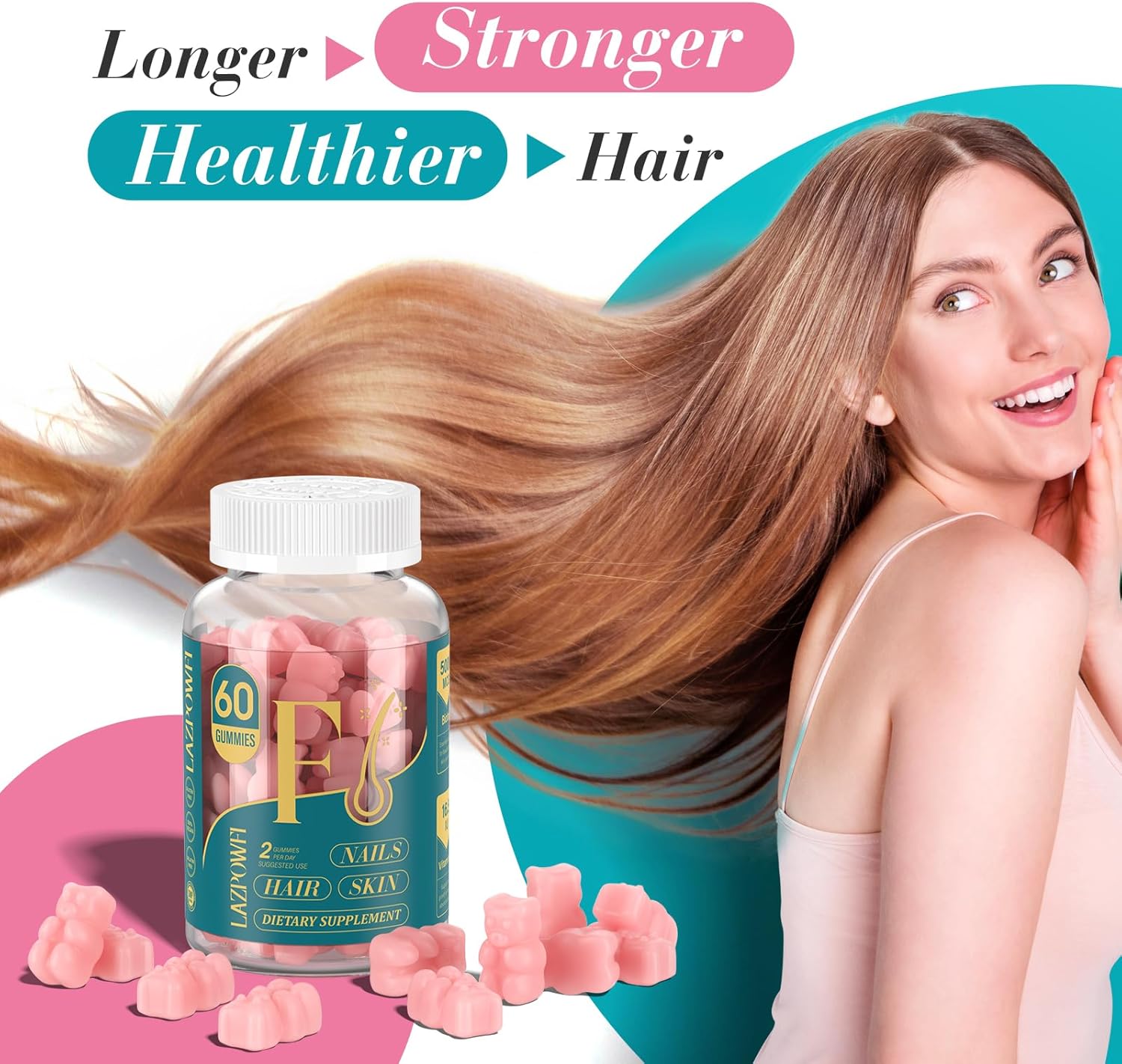 biotin-gummies-for-hair-skin-nails---vegan-vitamin-b7-supplement-for-men-women---promotes-hair-growth-stronger-nails---90-day-supply---raspberry-flavor---pack-of-3-3