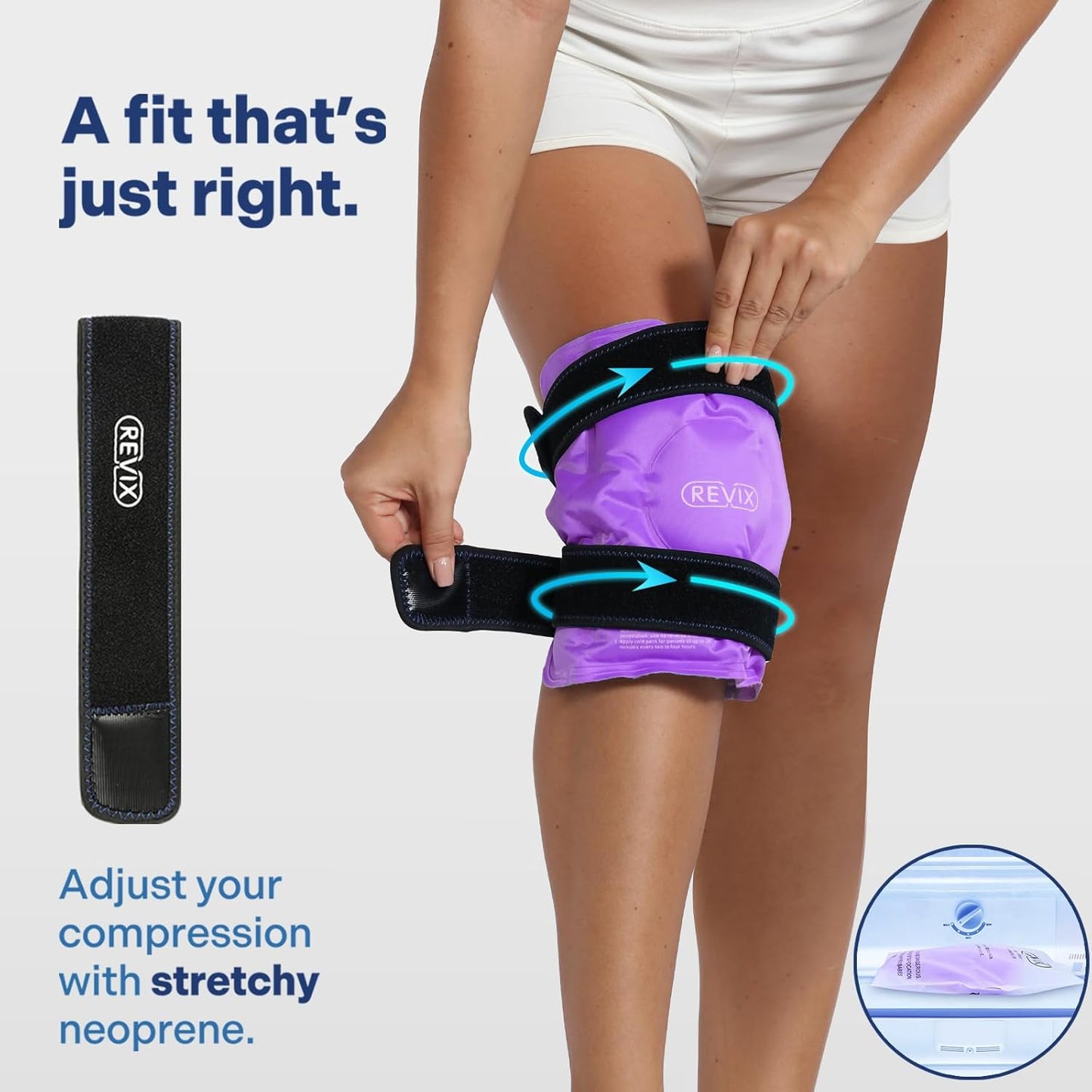 REVIX Gel Knee Ice Pack - Reusable Cold Compress Therapy for Swelling, Bruises, Arthritis - Hands-Free Application - Injury Relief - Espot.com.au