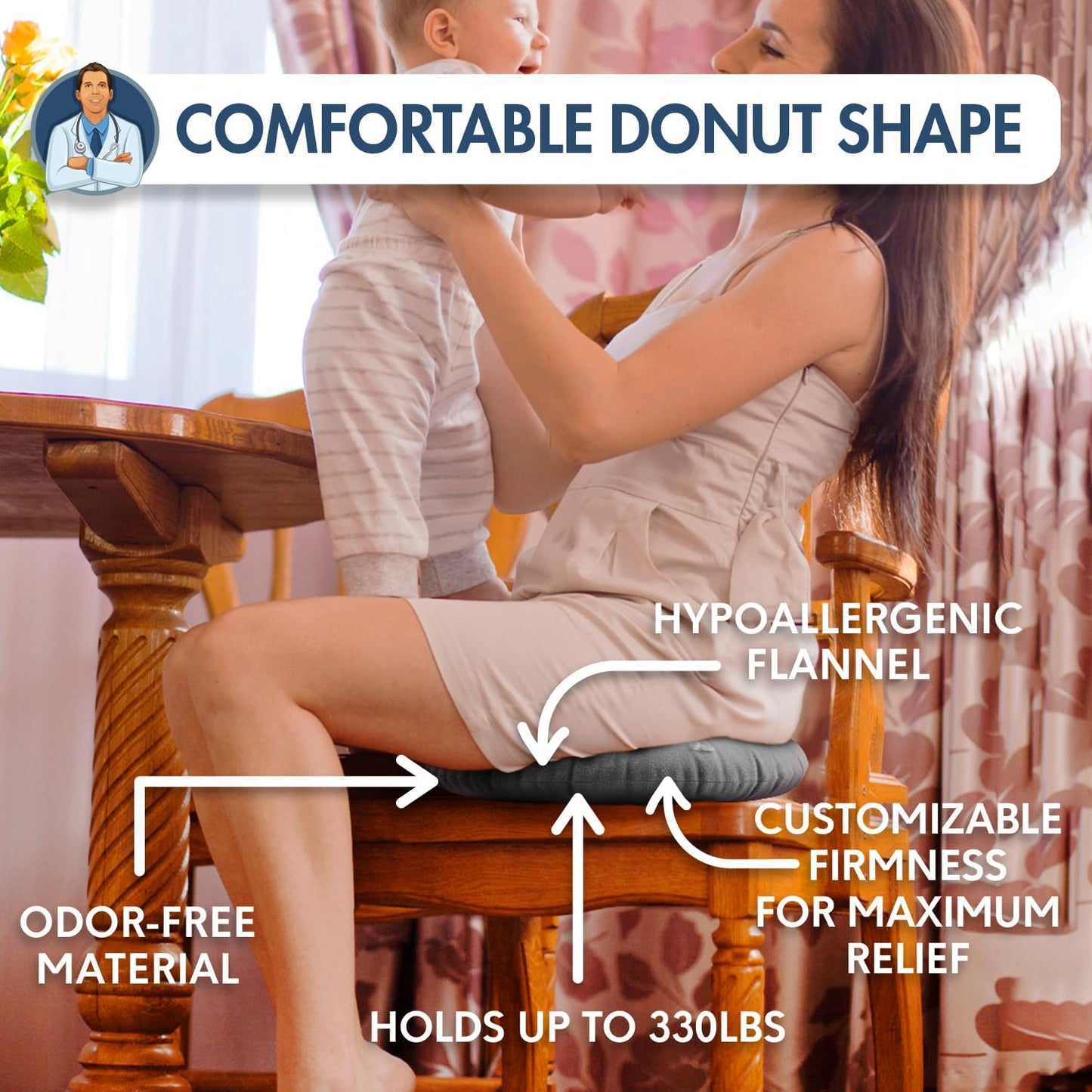 dr-fredericks-original-inflatable-donut-pillow-for-tailbone-pain-relief---seat-cushion-for-hemorrhoids-bed-sores-prostatitis---portable-travel-cushion-for-home-office-car-5