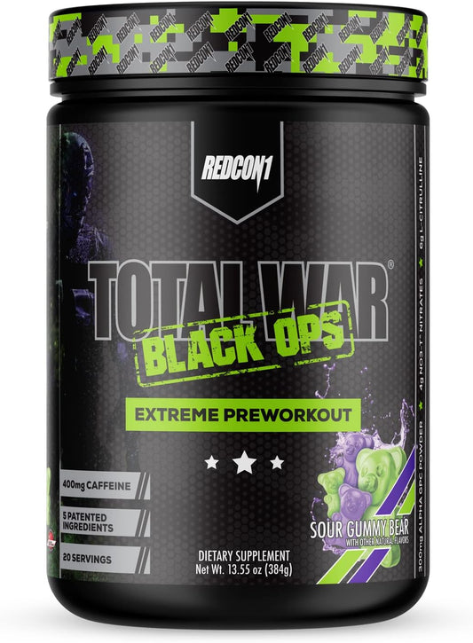 redcon1-total-war-black-ops-extreme-preworkout-powder---sour-gummy-bear-flavor---high-stimulant-with-400mg-caffeine---no3-t-nitrates-l-citrulline-for-increased-blood-flow-and-muscle-pumps---20-servings-1