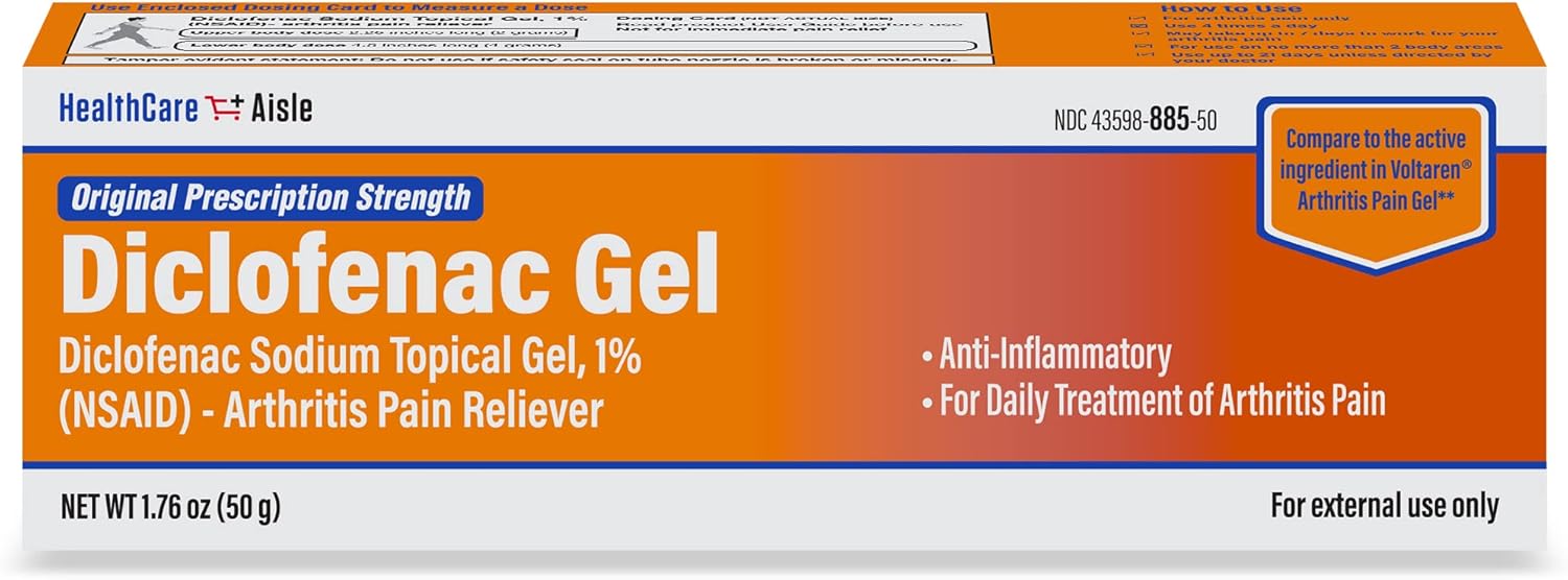 Diclofenac Gel 1% for Arthritis Pain Relief - 50g Tube - Original Prescription Strength - HealthCareAisle - Espot.com.au