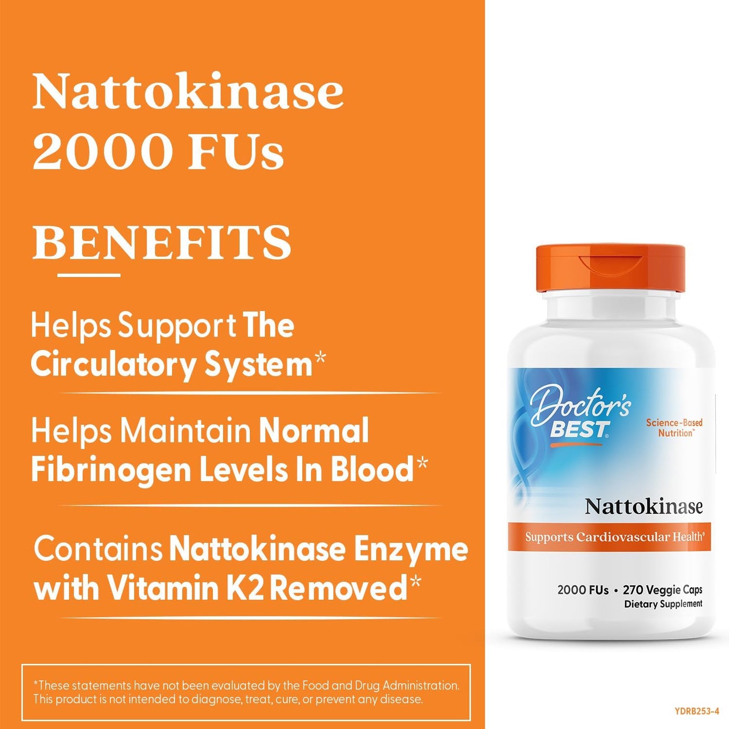 Non-GMO Vegan Nattokinase Supplement 270 Veggie Capsules by Doctor's Best - Gluten Free - Espot.com.au