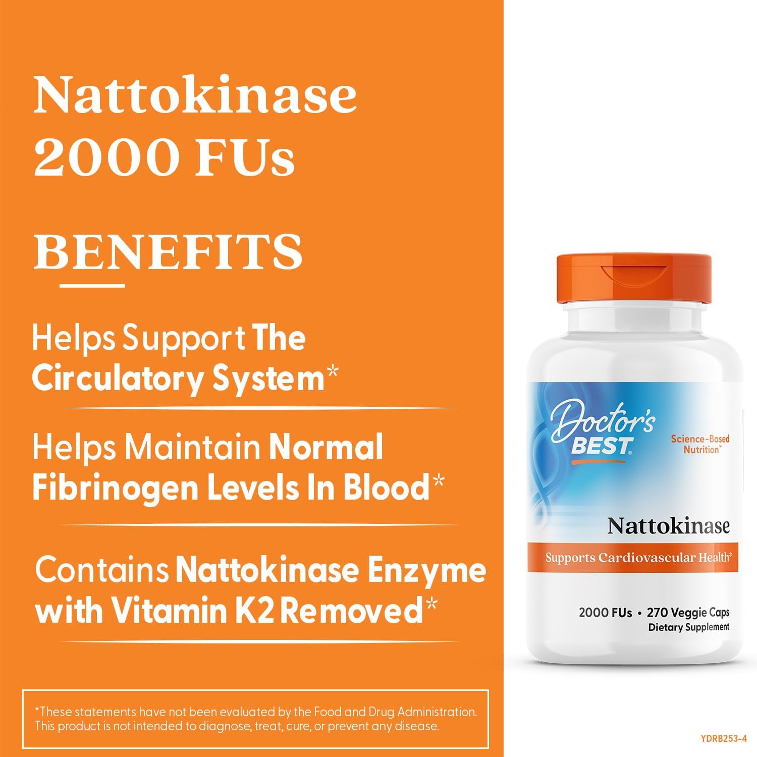 Non-GMO Vegan Nattokinase Supplement 270 Veggie Capsules by Doctor's Best - Gluten Free - Espot.com.au