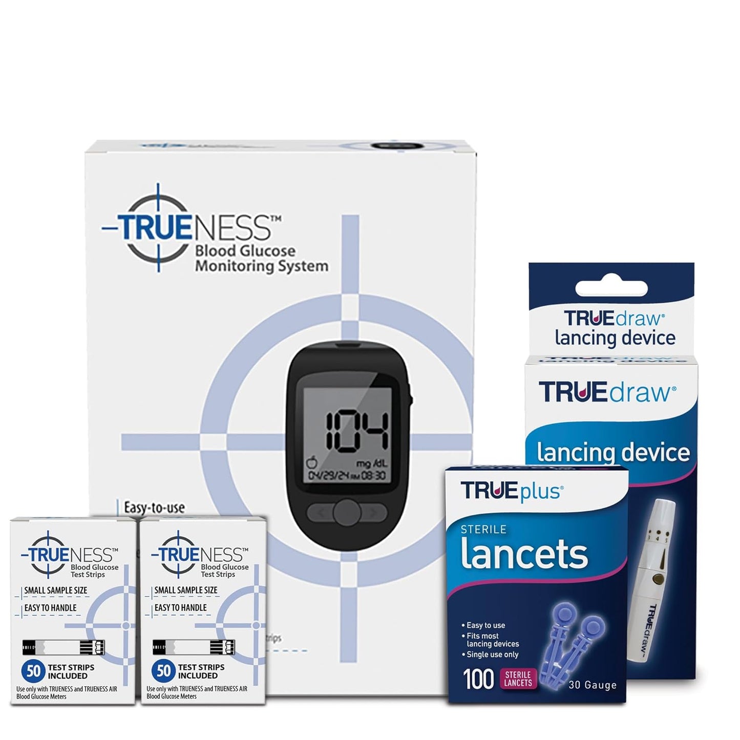 digital-trueness-meter-kit-with-100-strips-100-lancets-and-lancing-device---blood-glucose-testing-essentials-7