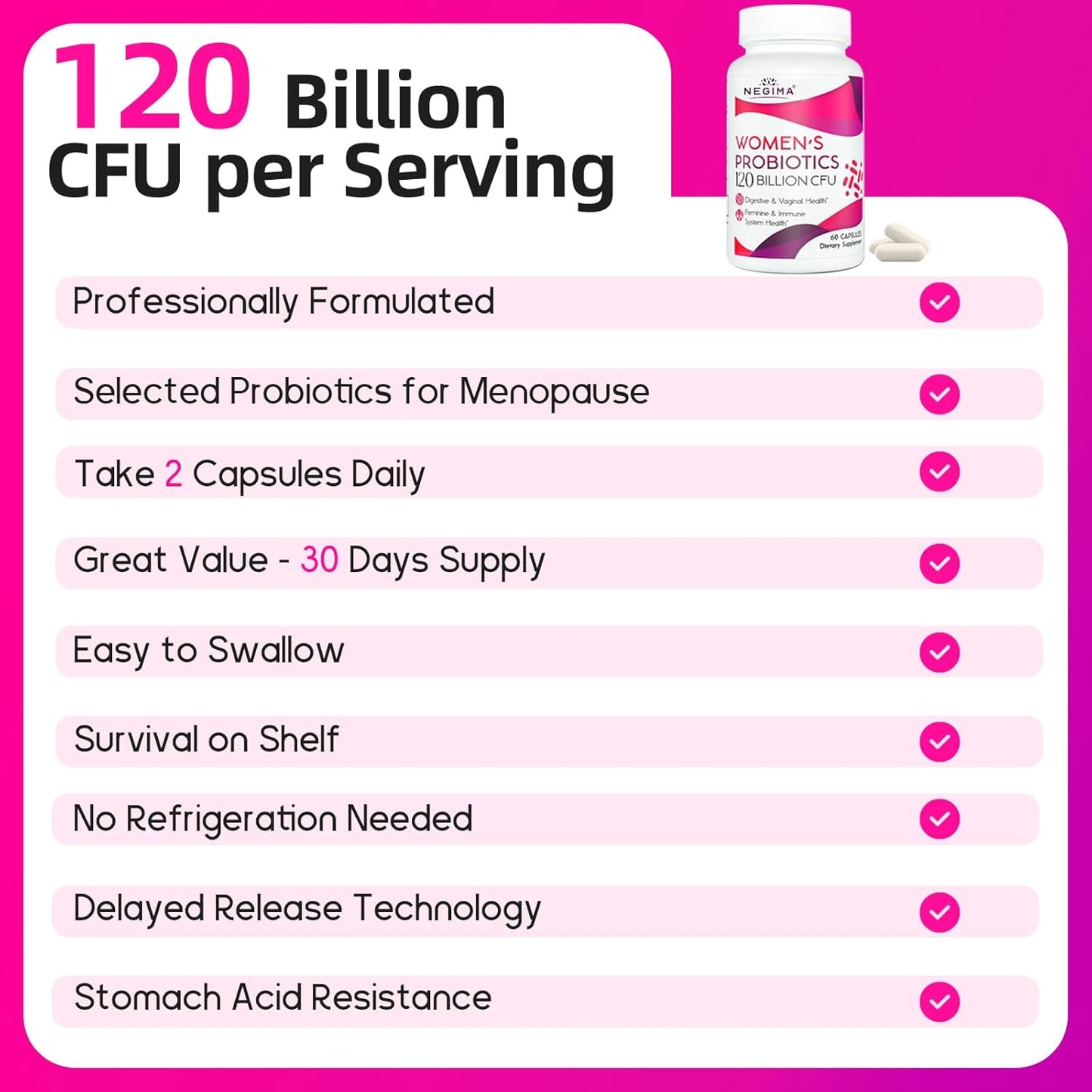 Menopause Support Supplements for Women - 120 Billion CFUs Probiotics, 13-in-1 Herbs & Botanicals Complex - Hormone Balance, Hot Flashes, Night Sweats, Mood Swings, Sleep Aid - 240 Capsules - Espot.com.au