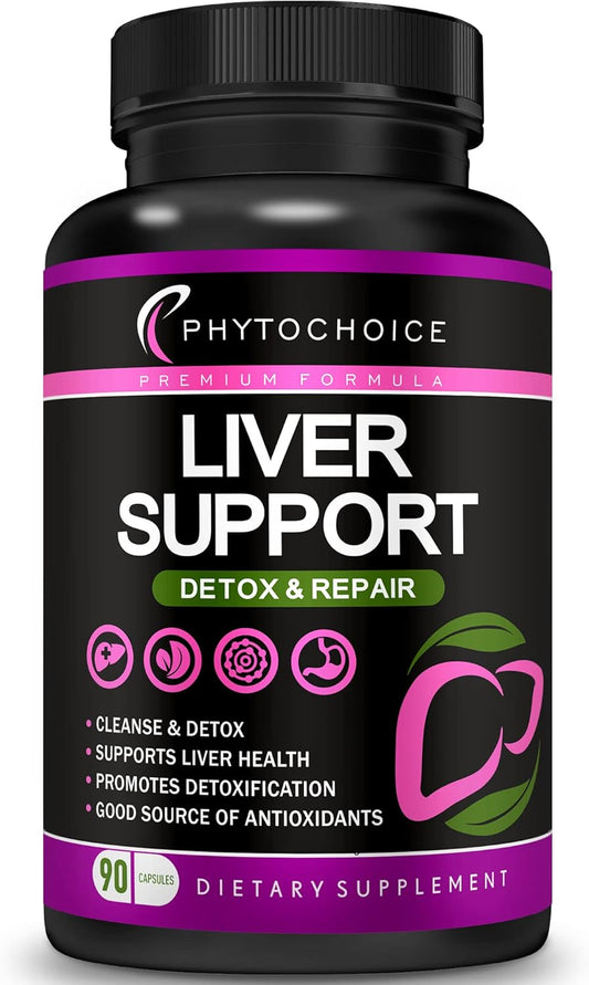 Liver Cleanse Detox & Repair Supplement with Milk Thistle, Artichoke, Choline - Herbal Complex for Liver Health - Fatty Liver Renew Formula - 90ct/1Pk - Espot.com.au