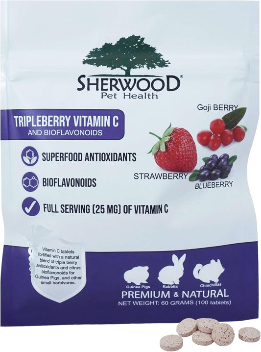 Sherwood Pet Health Tripleberry Vitamin C and Bioflavonoids Tablets - 100 Count (60g) - Espot.com.au
