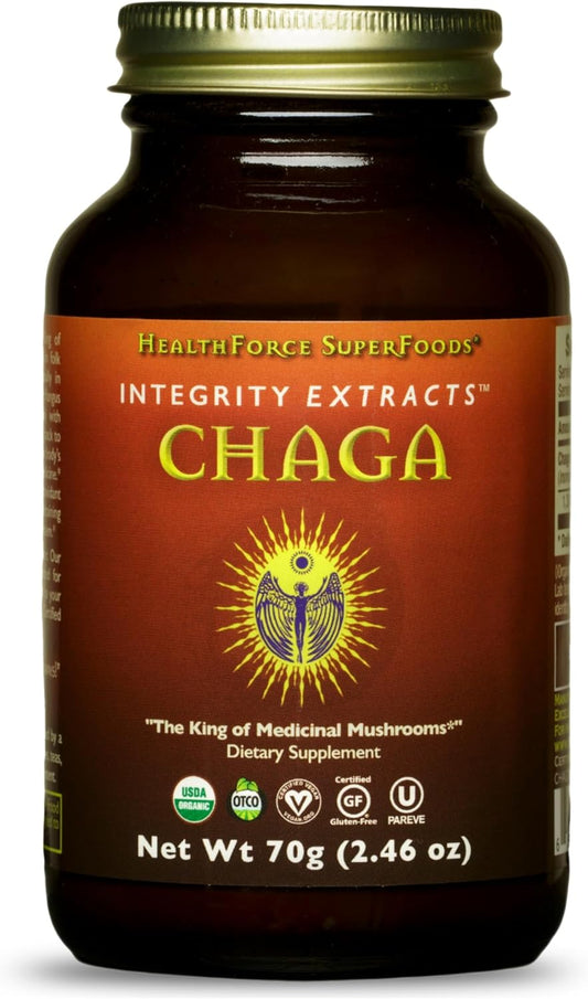 HealthForce SuperFoods Integrity Extracts Chaga Powder - 70g for Immune Support and Antioxidant Boost - Espot.com.au
