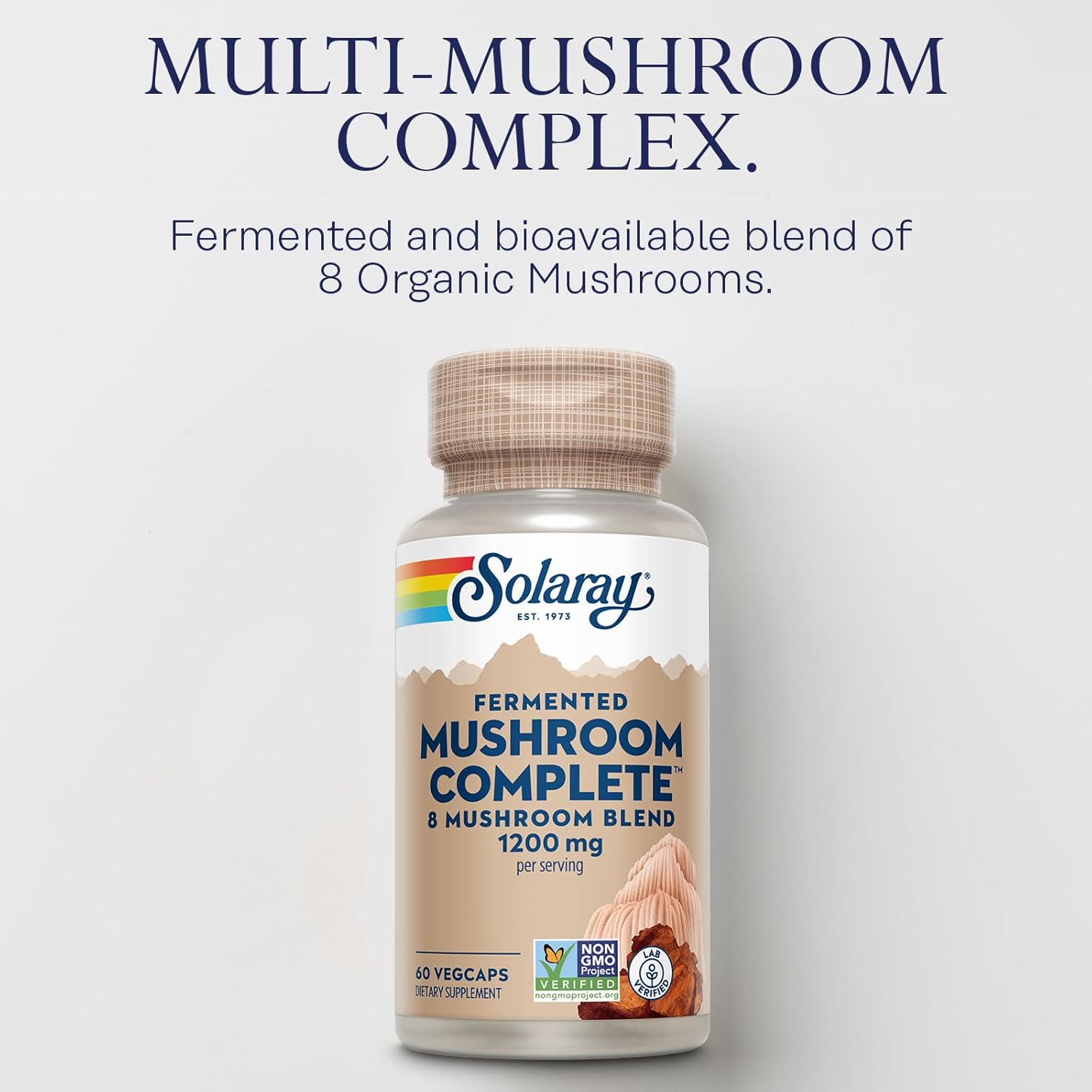 Organic 8 Mushroom Supplement Capsules - Fermented Mushroom Complex with Chaga, Reishi, Shiitake, Cordyceps, Turkey Tail, Lions Mane - Non-GMO, 30 Servings - 60 VegCaps - Espot.com.au