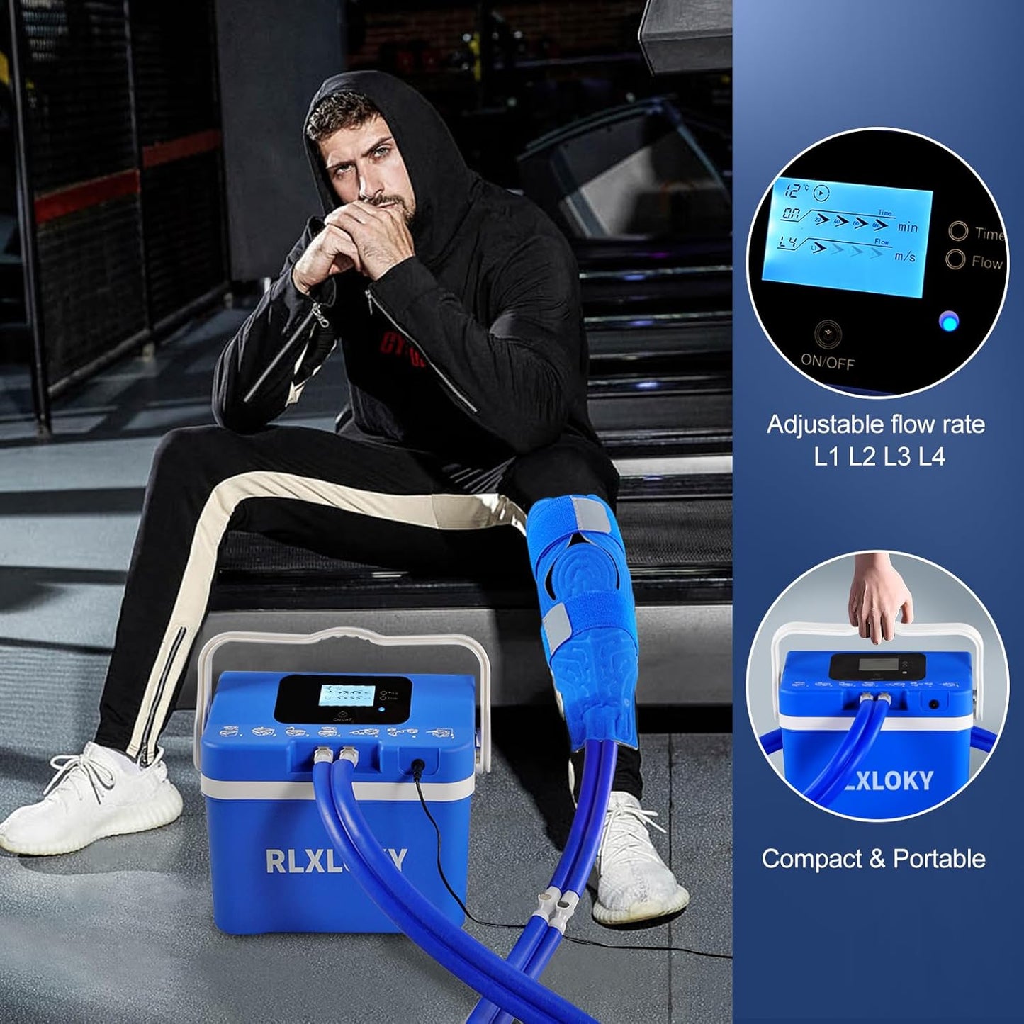 rlxloky-cold-therapy-unit-with-universal-ice-pack-for-pain-relief-in-knee-ankle-shoulder-back---ice-therapy-machine-with-digital-timer-and-adjustable-flow-speed-3