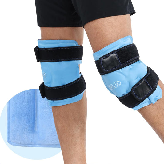 Reusable Gel Ice Knee Wraps for Pain Relief - Cold Compression Packs for Sore Muscles and Joints - Hands-Free Application - Set of 2 - Espot.com.au