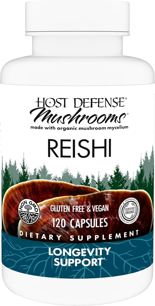 Reishi Mushroom Capsules for Heart & Immune Support - Natural Energy & Vitality Booster - 120 Capsules for Overall Well-Being - Vegan Supplement* - Espot.com.au