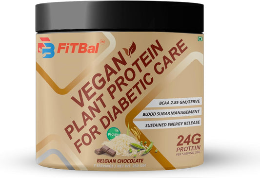 fitbal-diabetic-care-vegan-plant-protein-powder---belgian-chocolate-flavor---250g-7-servings---24g-protein-332g-glutamine-per-serving-1