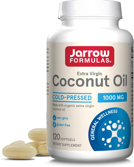 organic-extra-virgin-coconut-oil-softgels-1000mg---dietary-supplement-for-120-days---jarrow-formulas-1
