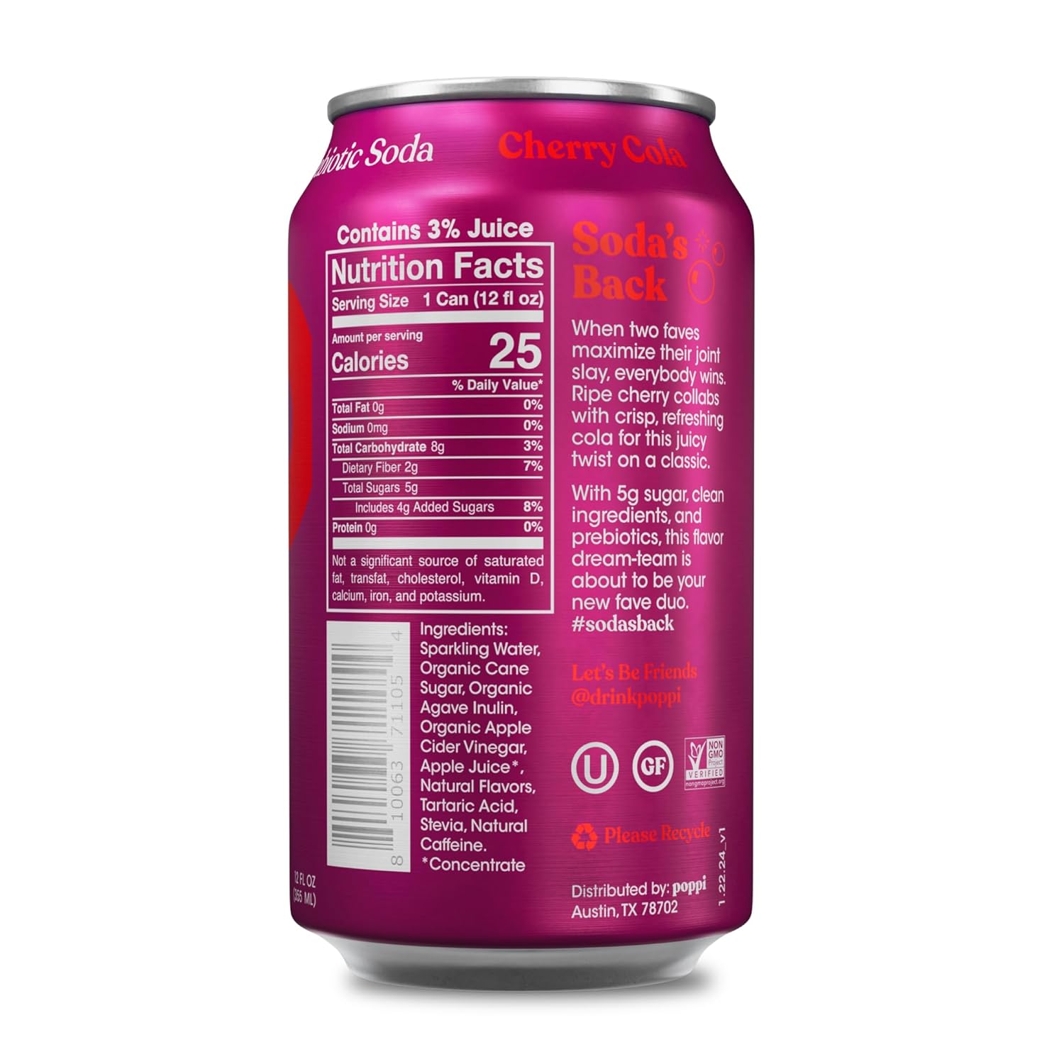 poppi-sparkling-prebiotic-soda-cherry-cola-flavor-12-oz-cans-pack-of-12---apple-cider-vinegar-seltzer-water-fruit-juice---variety-pack-2