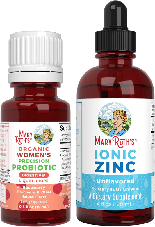 MaryRuth Organics Precision Probiotic & Zinc Drops for Women - Raspberry Flavor | Clean Label Project Verified® | Vitamins for Gut Health, Immune Support, & Overall Wellness | Vegan, Non-GMO, Gluten Free - Espot.com.au