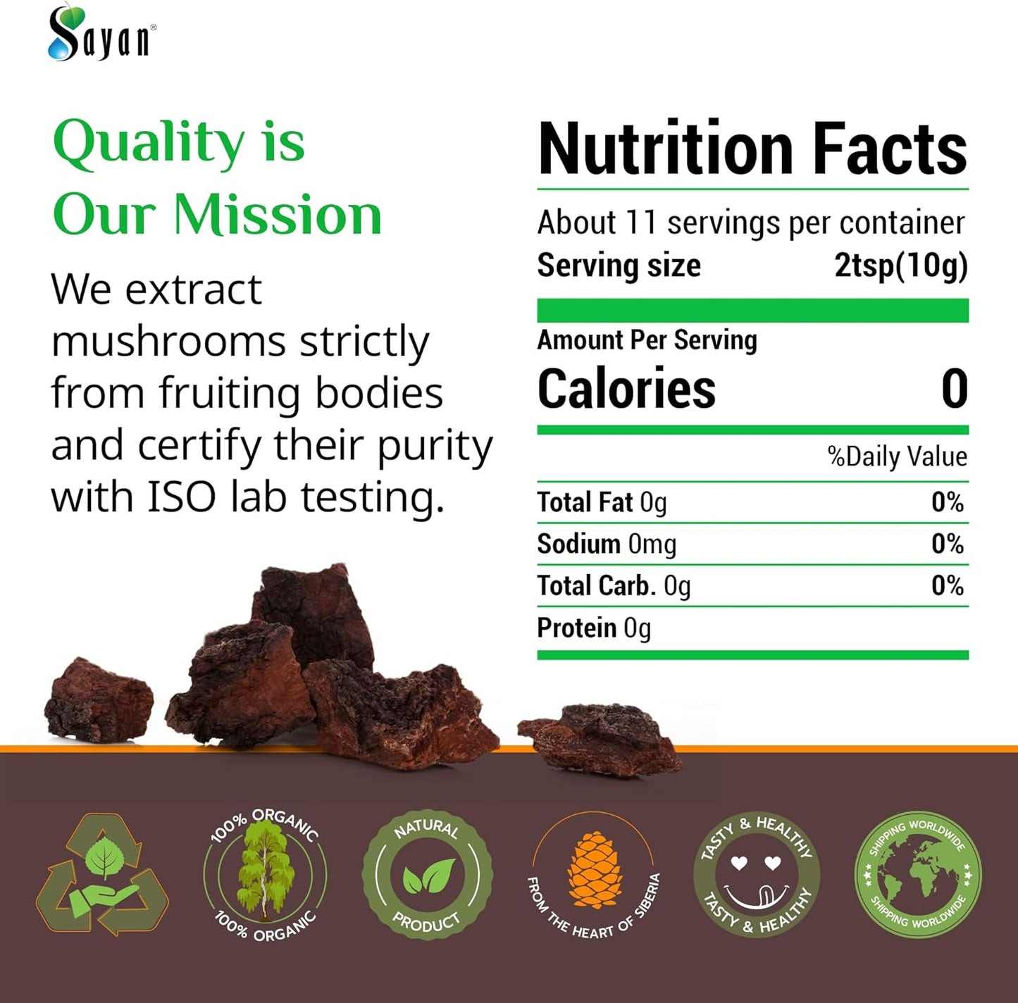 4-oz-sayan-siberian-chaga-mushroom-chunks-with-black-top---premium-antioxidant-tea-for-immune-support-focus-digestive-health---non-gmo---wild-harvested-7