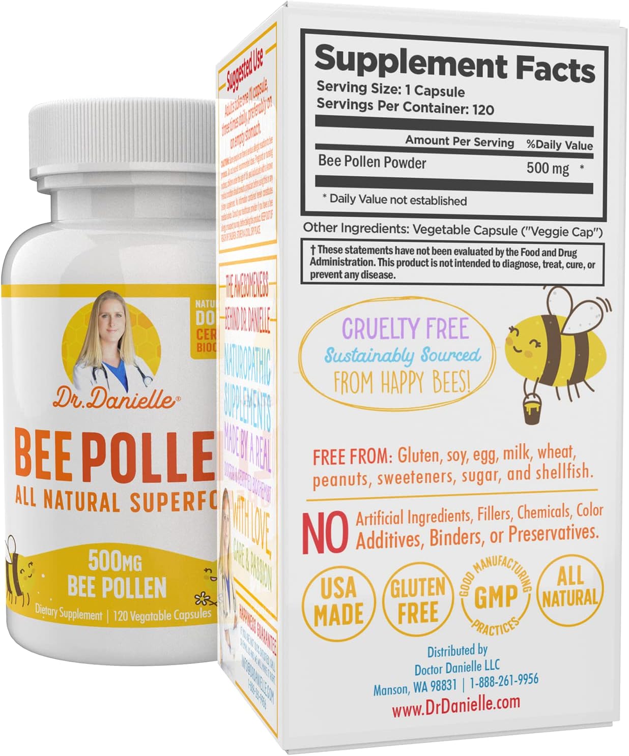 dr-danielle-bee-pollen-supplement---500mg-120-veggie-capsules-natural-bee-pollen-formula-by-dr-danielle-2