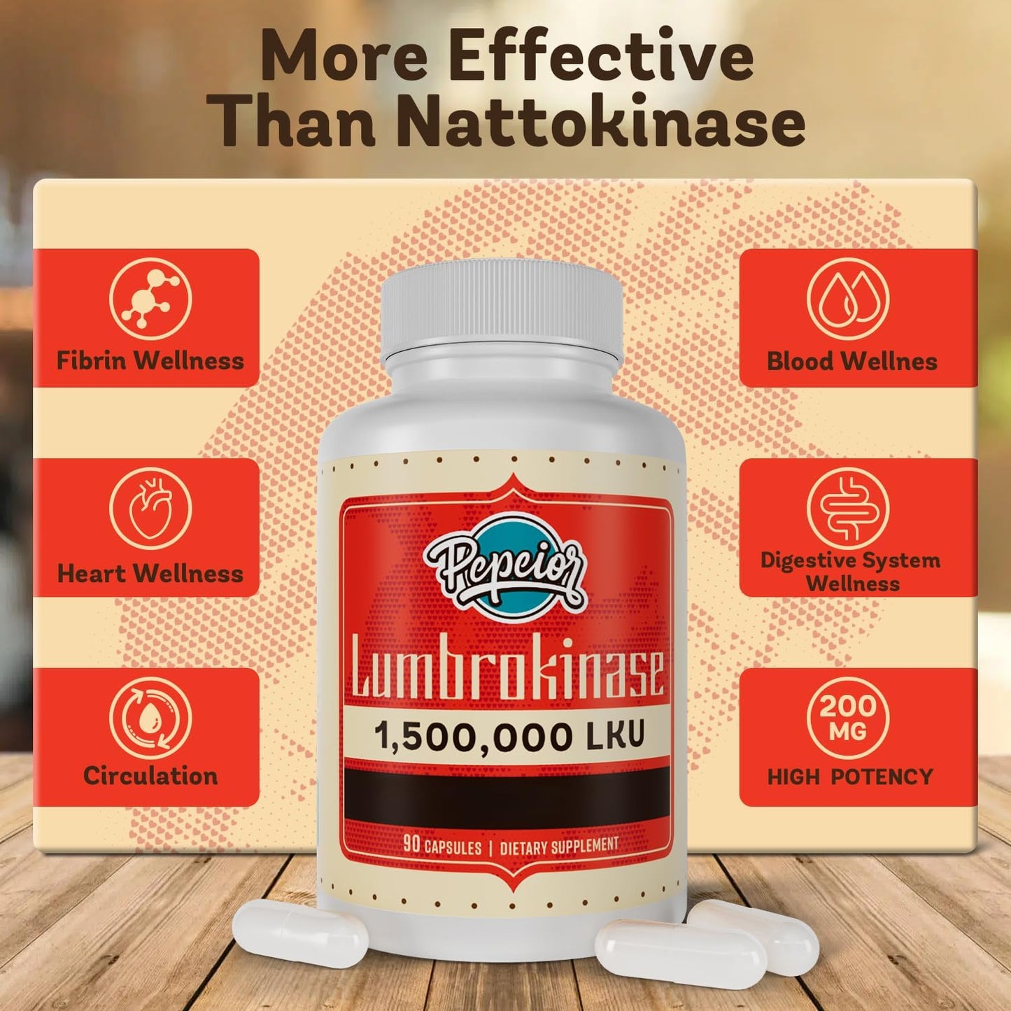 200mg-pepeior-lumbrokinase-supplement-with-max-1500000-lku---enzyme-capsules-for-cardiovascular-health---90-capsules-2-bottles-6