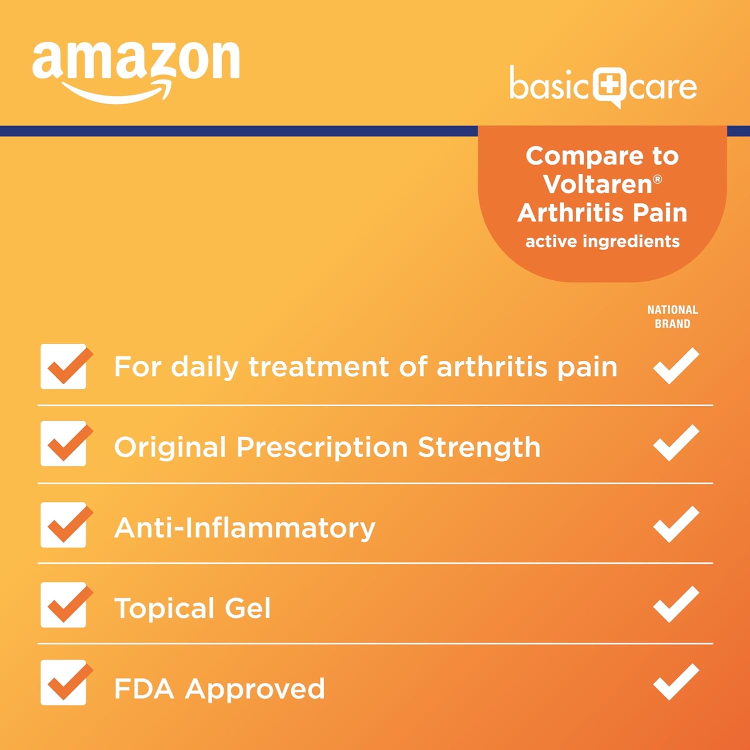 Arthritis Pain Relief Gel with Diclofenac Sodium - 1% NSAID Topical Gel - 100g (3.53 oz) - Single Pack - Espot.com.au