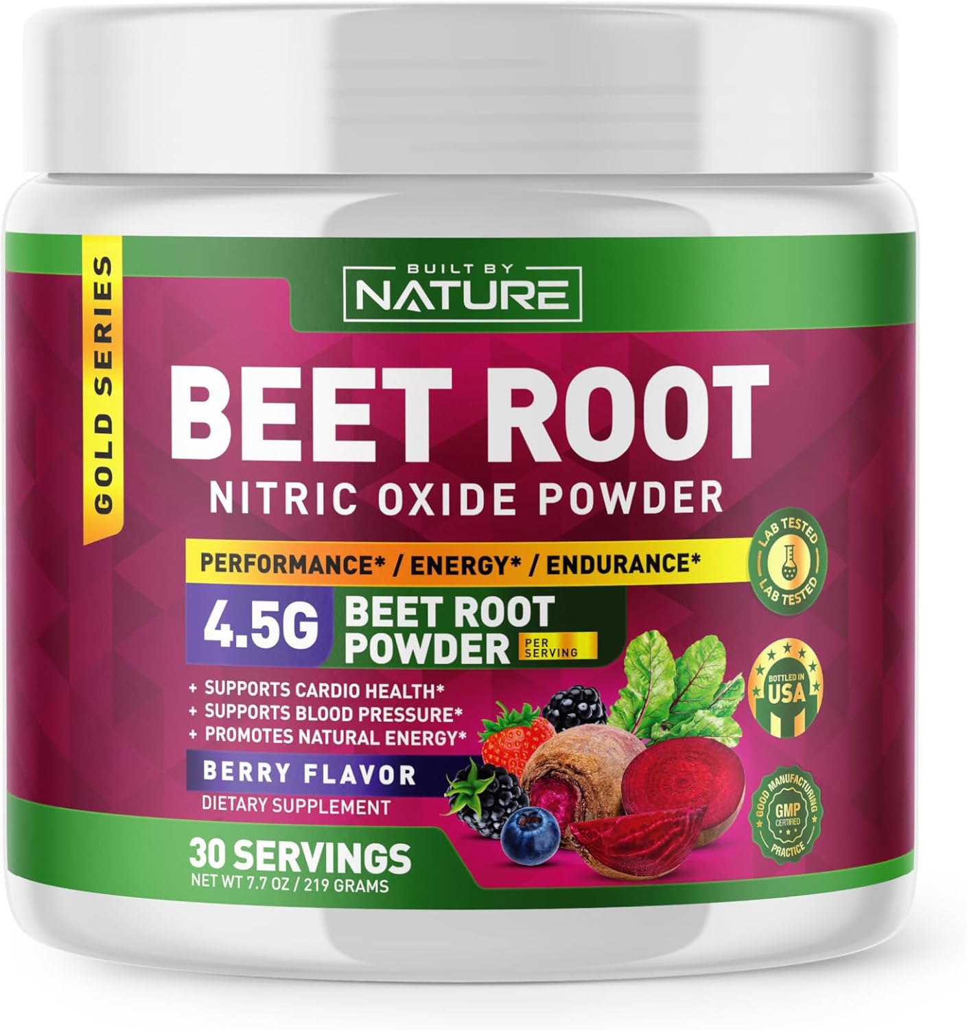 Organic Beet Root Nitric Oxide Powder Supplement - Vegan Superfood Booster for Circulation, Energy & Heart Health - Berry Flavor - 30 Servings - Espot.com.au