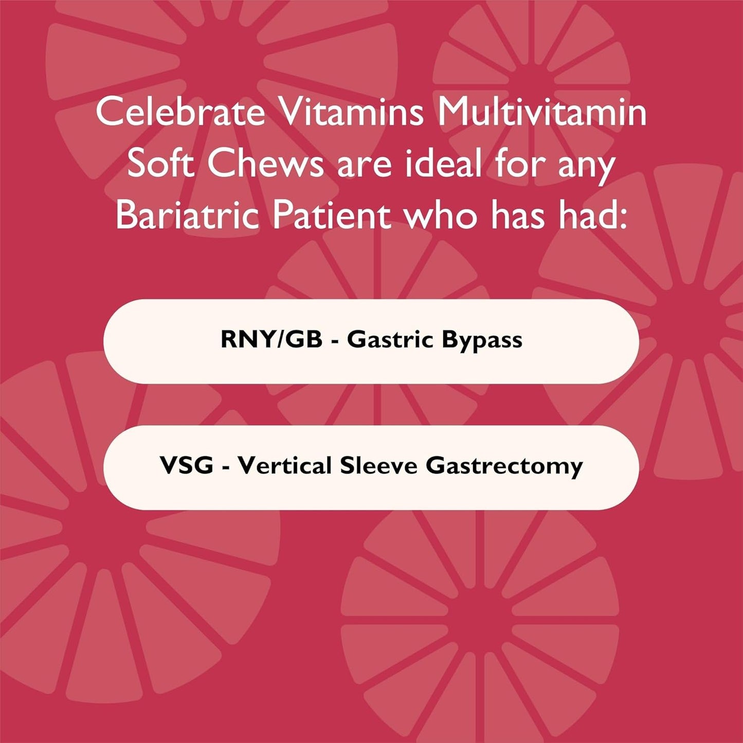 Celebrate Bariatric Supplements Cherry Soft Chews - Essential Vitamins & Minerals for Gastric Bypass & Sleeve Gastrectomy - 60ct - Espot.com.au