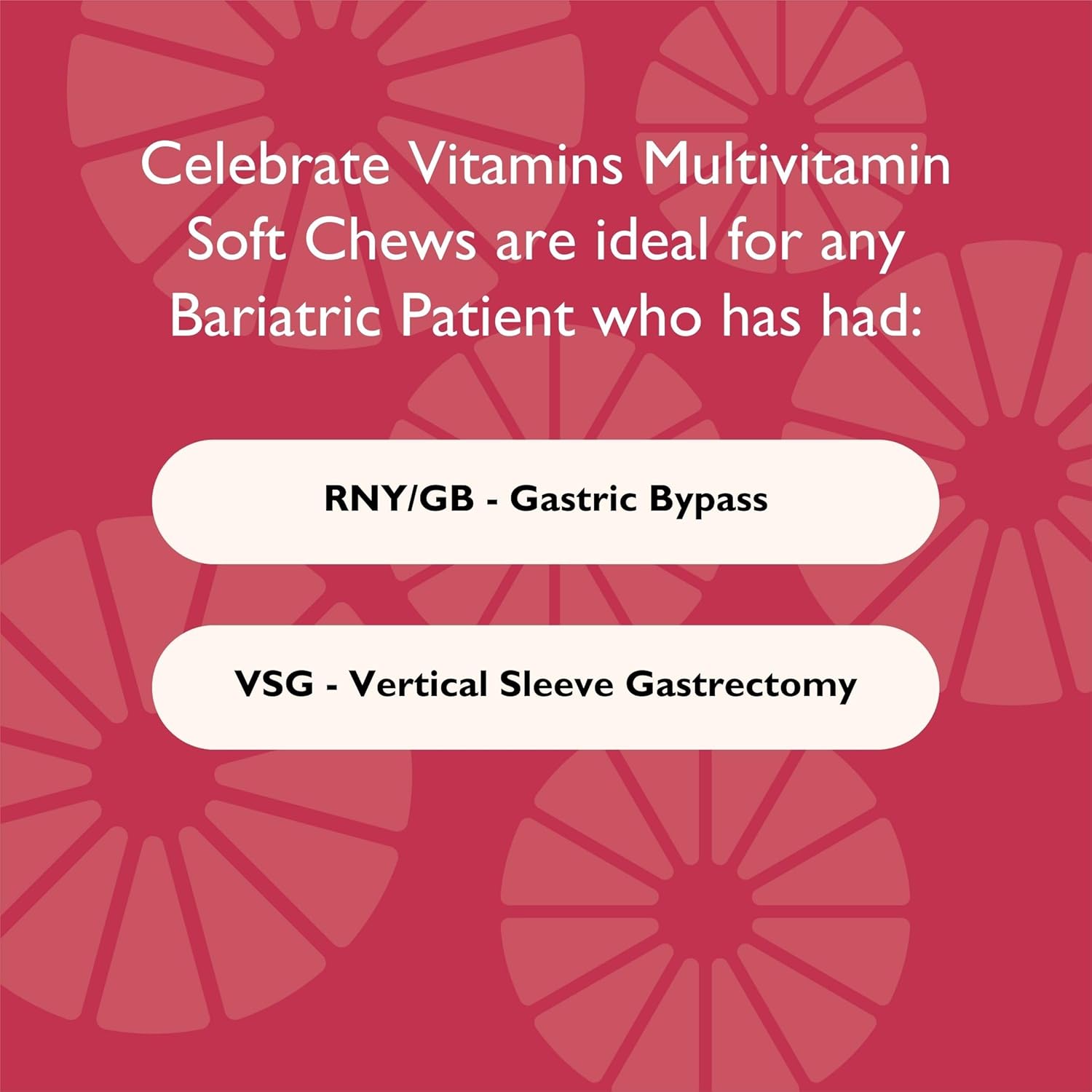 Celebrate Bariatric Supplements Cherry Soft Chews - Essential Vitamins & Minerals for Gastric Bypass & Sleeve Gastrectomy - 60ct - Espot.com.au
