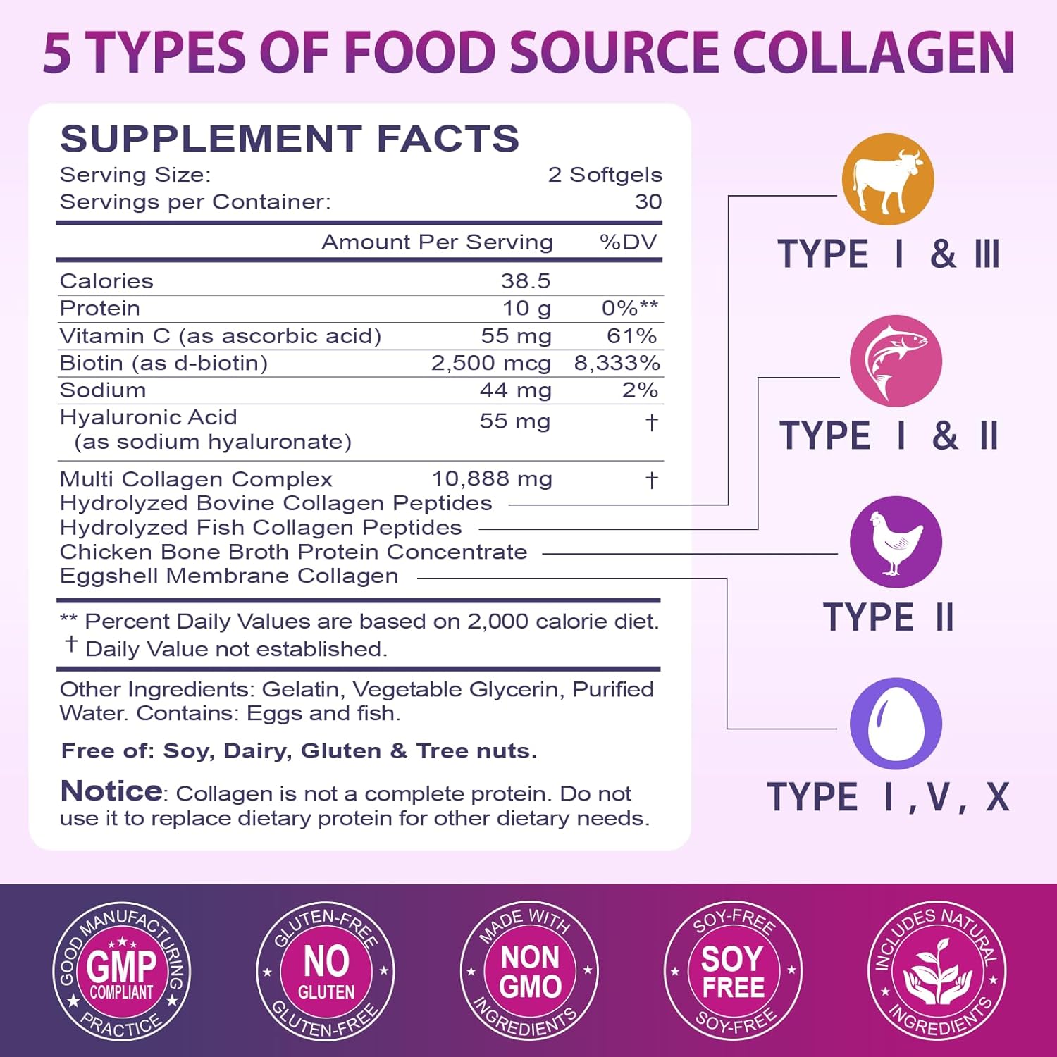multi-collagen-peptides-softgel-with-biotin-vitamin-c-hyaluronic-acid---supports-skin-hair-nails-joints---grass-fed-non-gmo---60-softgel-2-pack-2