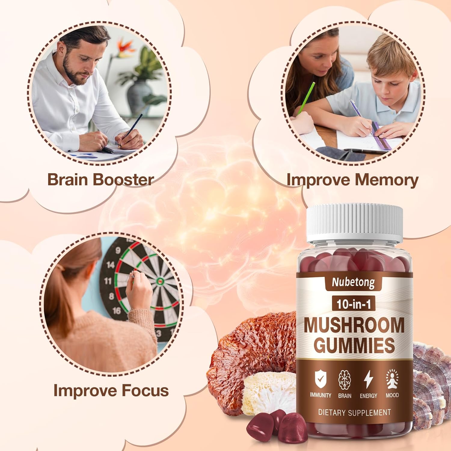 premium-mushroom-gummies-for-adults---10x-mushroom-supplement-with-lions-mane-reishi-chaga-turkey-tail---brain-booster-immune-support-stress-relief-focus---2-pack-3