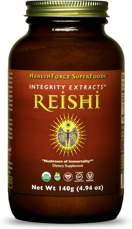 HealthForce SuperFoods Integrity Extracts Reishi Powder 140g - Organic Mushroom Extract for Immune Support and Wellness - Espot.com.au