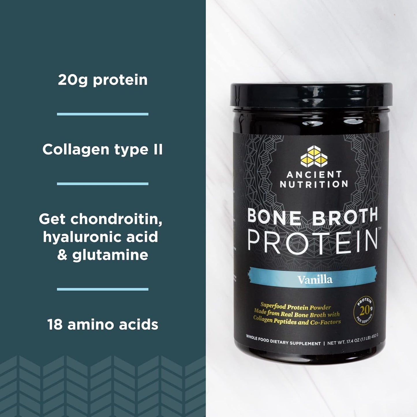 vanilla-bone-broth-protein-powder-with-20g-protein-per-serving---20-servings-tub---gluten-free-hydrolyzed-collagen-peptides-supplement-3